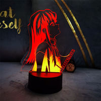 Lampe de nuit Anime pour enfants, décoration de chambre Otaku, télécommande, effet 3D, lueur vive pour la décoration de chambre à coucher, à intensité variable