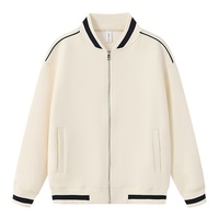 Nouvelle arrivée, veste bomber à col montant avec fermeture éclair, rayures sur le devant, logo, vêtements de travail, en stock, automne-hiver