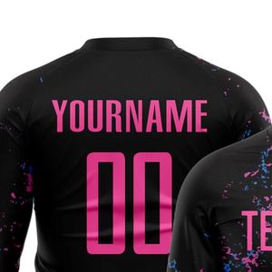 Black <b>Long</b> Sleeve Soccer Jersey Football Performance Shirt Breathable Quick Dry Athletic <b>Match</b> Training Uniform for Men Teams - Product Image 5