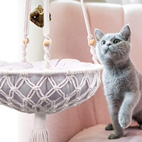 Boho tissé à la main chat balançoire hamac accrocher sur mur lit Pet Cage hamacs pour dormir et grimper