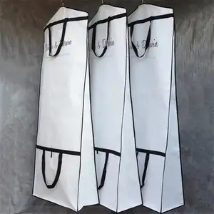 Vestido de casamento não tecido personalizado, saco de vestuário com logotipo