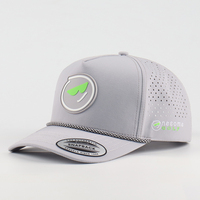 Casquettes de golf et de baseball personnalisées OEM BSCI en PVC avec logo coloré, en tissu Oxford Dobby Argyle, imperméables, découpées au laser, perforées, avec boucle en cuivre doré
