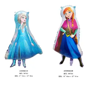 Yeni dondurulmuş Elsa pelerin prenses yüzen alüminyum folyo balonlar doğum günü düzenlemesi süslemeleri için