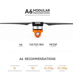 Ligpower A6 14S KV180 Moteur BLDC en fibre de carbone pour grand drone agricole Quadricoptère Combo Set avec hélice ESC IPX6 61V - Product Image 2