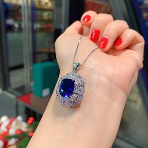 Collier pendentif en cuivre écologique style fête, avec gemmes colorées brillantes 10*12mm, motif floral marquise en grappe, pour femme - Product Image 2