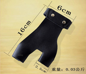 Sarung pelindung tangan kulit, sarung panahan berburu jari tradisional pelindung gigi 2 jari untuk kulit berburu tangan kiri - Product Image 3
