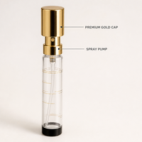 Flacon vaporisateur de parfum vide personnalisé de 35 ml, style stylo, rechargeable, avec capuchon doré, vente en gros, logo personnalisé