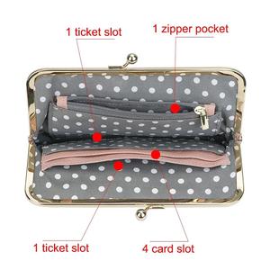 AndoBag Kiss Lock Wallets for Women, Fashion Casual <b>Clutch</b> Wallet Purse, Genuine Leather Mini Chain Crossbody Bag 1843 - Product Image 5