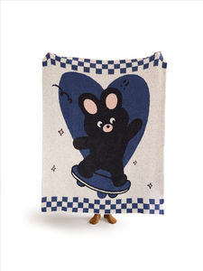 Funny Bear Double Layer 100% Polyester Garn Super Warm Checkerboard Gestrickte Decke für Kleinkinder <span class=keywords><strong>PKX</strong></span> - Product Image 3
