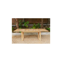 KAG TAB17 Ausziehbarer Teakholz-Gartentisch mit Schlankem Modernem Design und Erweiterbarer Tischplatte - Gartenmöbel