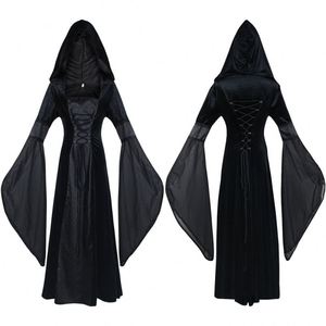 High Quality <strong>Medieval</strong> Vintage <strong>Wedding</strong> <strong>Dress</strong> Renaissance Lace up Vintage Gothic <strong>Dress</strong> Floor Length Hooded Cosplay <strong>Dresses</strong> - Product Image 2