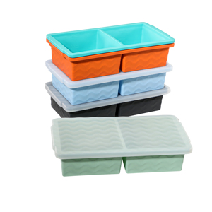 Molde de silicona reutilizable ecológico grande personalizado para bloques de hielo, bandeja de cubitos de hielo extra grande fácil de usar para pasteles y helados para congelador - Product Image 4