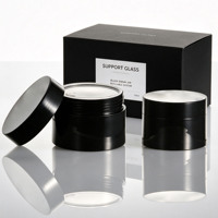 Pot cosmétique vide en plastique noir mat, vente en gros d'usine, 5/15/20/30/50/100ml, avec couvercle et logo personnalisé