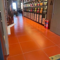 Carreaux de sol en céramique minérale mate anti-humidité 600x600mm, antidérapants, design classique chinois, rouge et gris, pour villas, hôtels et écoles