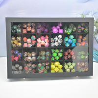 Grande boîte à dés en velours à 24 compartiments avec fenêtre transparente, étui de rangement pour dés polyédriques DND, organisateur de dés de jeu de table en gros pour collection
