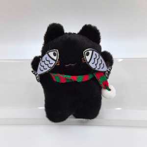 Cute Fish Shy Kitten cat Plush Key Chain with Bell Pendant Mini Pom PomPlushie Plush Toys Doll cat Stuffed Animal <b>Gift</b> - Product Image 6