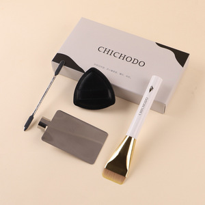 Chichodo One Line <b>Foundation</b> Brush 31mm Synthetic Fibers Acrylic Handle For Seamless Natural Finish Makeup Artists - Product Image 2