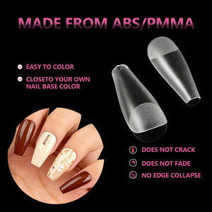 JIEYU PMMA/ABS Op Maat Gemaakte Nageldesigns Korte Half Matte Volledige Dekking Nageltrends Cadeau Franse Amandel Vrouwen Professionele Nagels Tip - Product Image 5