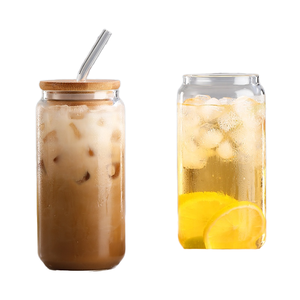 Verres transparents <span class=keywords><strong>à</strong></span> boire avec couvercles en bambou pour servir du <span class=keywords><strong>café</strong></span> - Product Image 4