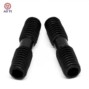 Customized Stud Bolt Double Thread Fasteners Connecting Black Zinc Plating Screws