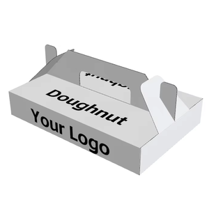 Boîtes à donuts et à gâteaux à étages personnalisées haut de gamme, portables, avec finition mate en carton ondulé - Product Image 1