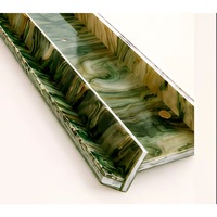 Support de tuiles de mahjong en acrylique marbré vert, plateau à dossier ondulé, support de mahjong en résine de luxe, accent doré, accessoire de jeu haut de gamme
