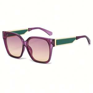 Lunettes de soleil carrées surdimensionnées rétro colorées pour hommes et femmes avec logo personnalisé, protection UV400, collection 2025 - Product Image 1