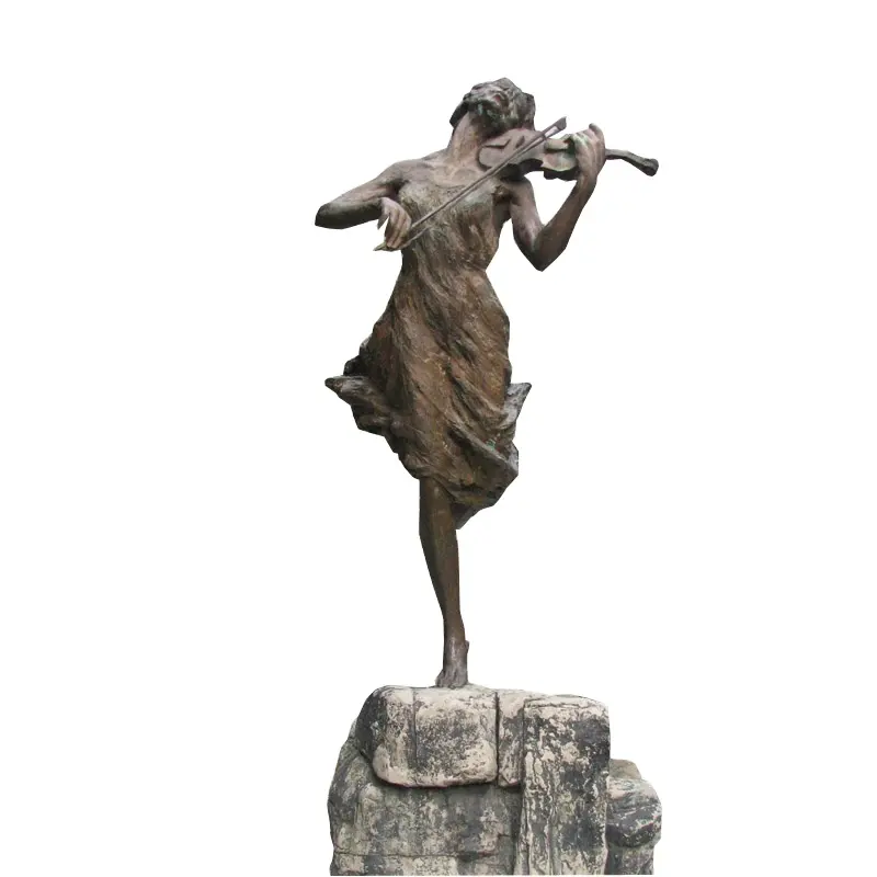 התאמה אישית חיצונית עתיקה נחושת פליז יפה גברת פסל ברונזה פסל פסל נחושת בגודל טבעי לקישוט