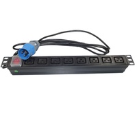 PDU Industriel LUCKTEK LK-SV-I10O07S(7XCE16) 8 Voies, Montage en Rack 19 Pouces, Boîtier en Alliage d'Aluminium, Distribution d'Énergie Monophasée C19