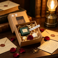 Caja de Regalo de Joyería con Ventana Reutilizable de Papel Kraft Marrón Estilo Ins, Mini Caja de Envío Plegable para Accesorios Pequeños y Souvenirs al por Mayor