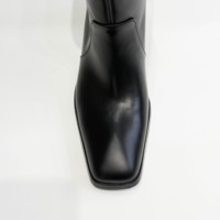 Bottines pour femmes Tar's Same Style en cuir de vachette, bout carré, talon plat, motif léopard, cuir noir, personnalisées, automne-hiver 2026