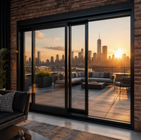 Ventanas Corredizas de Perfil Personalizado de Alta Calidad, Ventanas Fijas de Aluminio de Gran Tamaño con Diseño de Rejilla