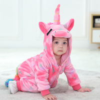 Combinaison à capuche unisexe pour bébé, motif licorne, avec fermeture éclair bidirectionnelle et imprimé étoiles