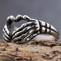 Bijoux de motard pour femmes, Punk gothique, tendance, rétro, Punk gothique, cœur, papillon, crâne, cœur, bagues gothiques, cadeaux d'halloween