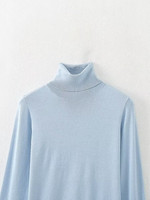 MYST & ZA Vêtements pour femmes 2024 Automne et hiver Nouveau pull en tricot simple à manches longues et col montant polyvalent 8851121