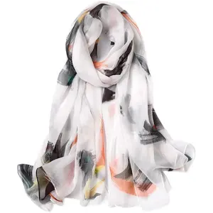 महिलाओं के चिफ्लोन स्कारफ हल्के फैशन कस्टम प्रिंट लंबे स्कार्फ