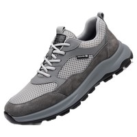 Chaussures de course d'été transfrontalières pour hommes, en maille respirante, semelle extérieure en caoutchouc antidérapante, à lacets, couleur unie, décontractées
