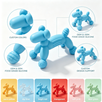 Anneau de dentition pour bébé en silicone en forme de chien ballon, qualité alimentaire, jouet de dentition pour nourrisson sans BPA, jouet à mâcher pour bébé, couleur personnalisée OEM