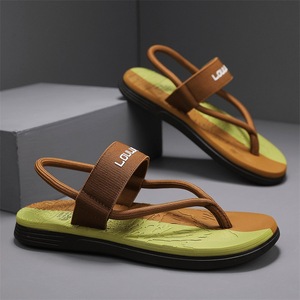 Tongs pour hommes à semelle souple, sandales d'extérieur antidérapantes, chaussures de plage d'été, semelle intermédiaire en EVA, semelle extérieure en caoutchouc, design à bout ouvert - Product Image 1
