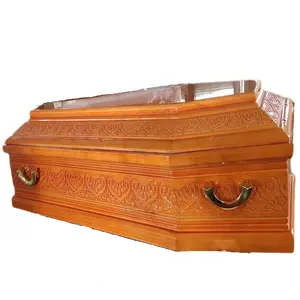 Wholesale Solid Paulownia Casket for Sale Funeral Wooden Coffin for Adult