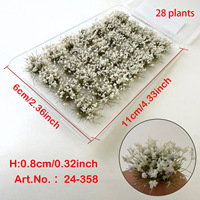 Matériel de décoration DIY pour mini-landscape, base de table de sable, 28 pièces de touffes de fleurs rondes de 8 mm, échelles HO et N