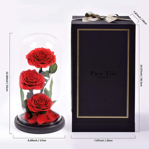 Vendita calda all'ingrosso eterno mai appassito fiore della durata di rose conservate reali in cupola di vetro per scatola regalo - Product Image 4