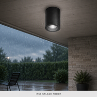 Lampu Sorot Silinder Bulat P9011 5W, Terpasang di Permukaan, IP54, Rumah Lampu PC, Lampu Plafon Modern