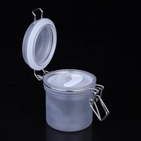 Pot en plastique givré 200 ml, type Kilner, épais, avec couvercle à clip, pour crème hydratante, lotion et gommage – Vente chaude