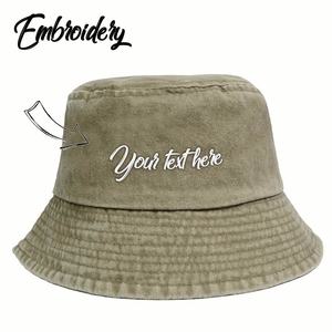 Vintage Style Custom Embroidered <b>Bucket</b> <b>Hat</b> Washed Cotton Classic Retro Cap for <b>Men</b> and Women Casual Daily Use - Product Image 4