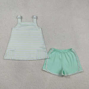 Conjuntos de Verano para Niñas con Estampado de Rayas, Ropa Infantil de Moda, Boutique, Precio de Fábrica, Lindos - Product Image 2