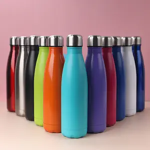 不锈钢水瓶双壁真空绝缘可乐造型保温瓶可重复使用的金属水瓶
