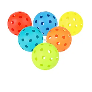 Factory Wholesale High Elasticity PE Customized Logo High Quality Pickleball Balls USAPA Outdoor 26 Holes Pickleball Ball