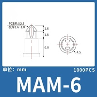 Entretoise isolante en nylon pour carte de circuit imprimé, forme d'avion, à clipser, 1,5-6 mm