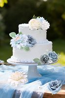 Coffret de fleurs artificielles en soie bleues - Arrangements DIY de pivoines et roses pour mariage, baby shower, fête, décoration intérieure, centre de table